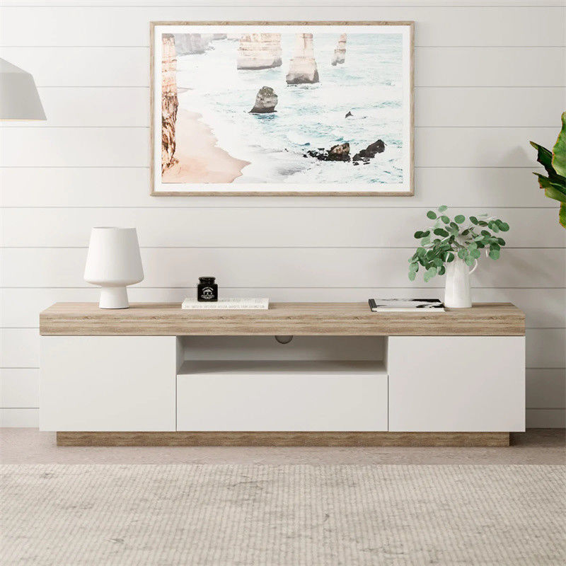 Modern Grey Curved Corner Glass TV Stand for Living Room Elegant and Customizable