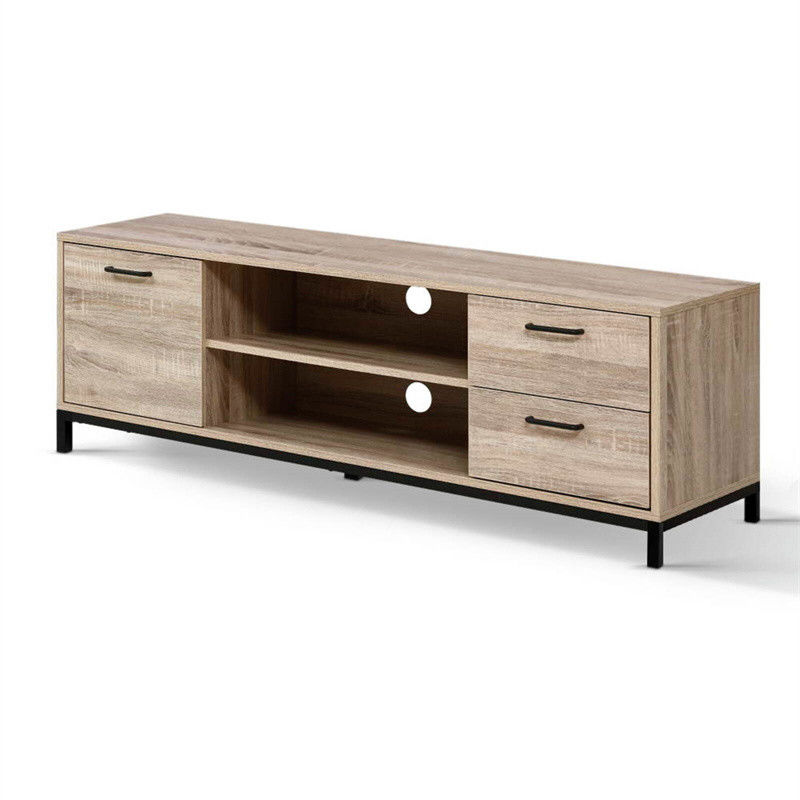 Modern Grey Curved Corner Glass TV Stand for Living Room Elegant and Customizable