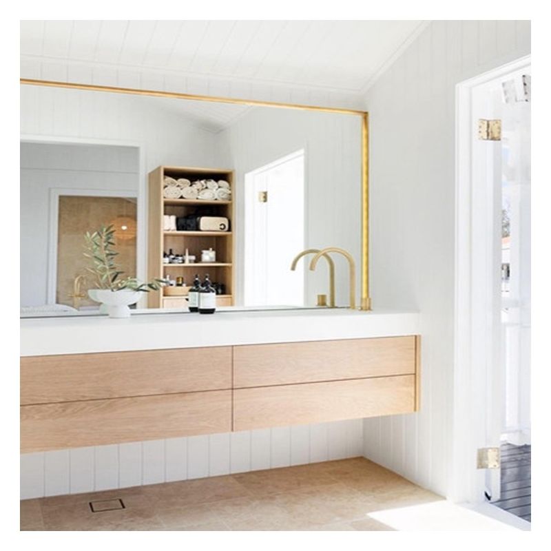 Modern Design Dark Wood Grain Bathroom Cabinet with Wall Mount and Plywood Door Panel