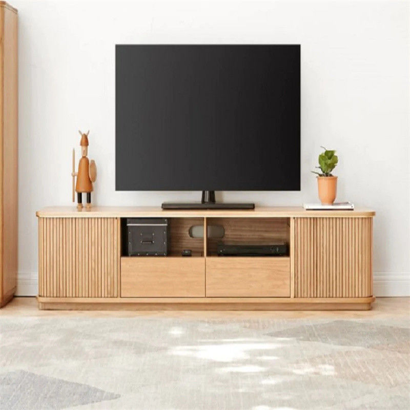 Modern Grey Curved Corner Glass TV Stand for Living Room Elegant and Customizable