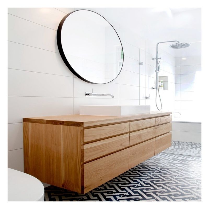Modern Design Dark Wood Grain Bathroom Cabinet with Wall Mount and Plywood Door Panel