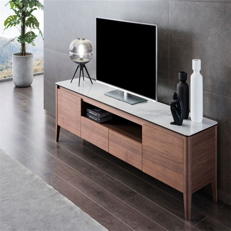 Modern Grey Curved Corner Glass TV Stand for Living Room Elegant and Customizable