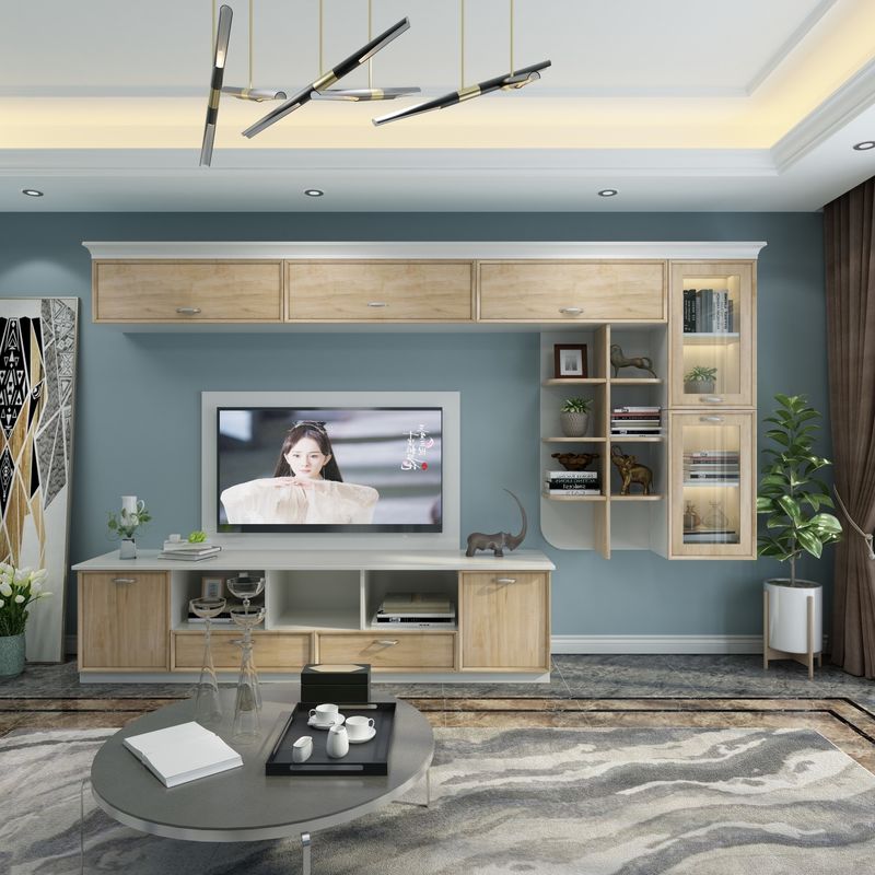 Customize Size TV Stand Modern Design Wall Unit for Luxury Home Furniture in Apartment