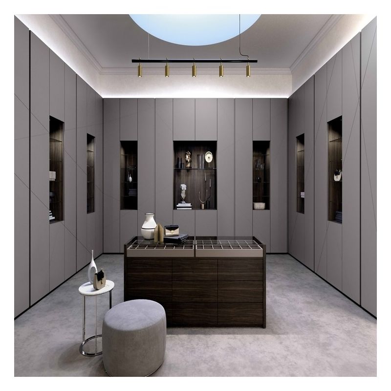 Black Wood Closet Bedroom Smart Wardrobe Cabinet Italy Style for Your Elegant Bedroom