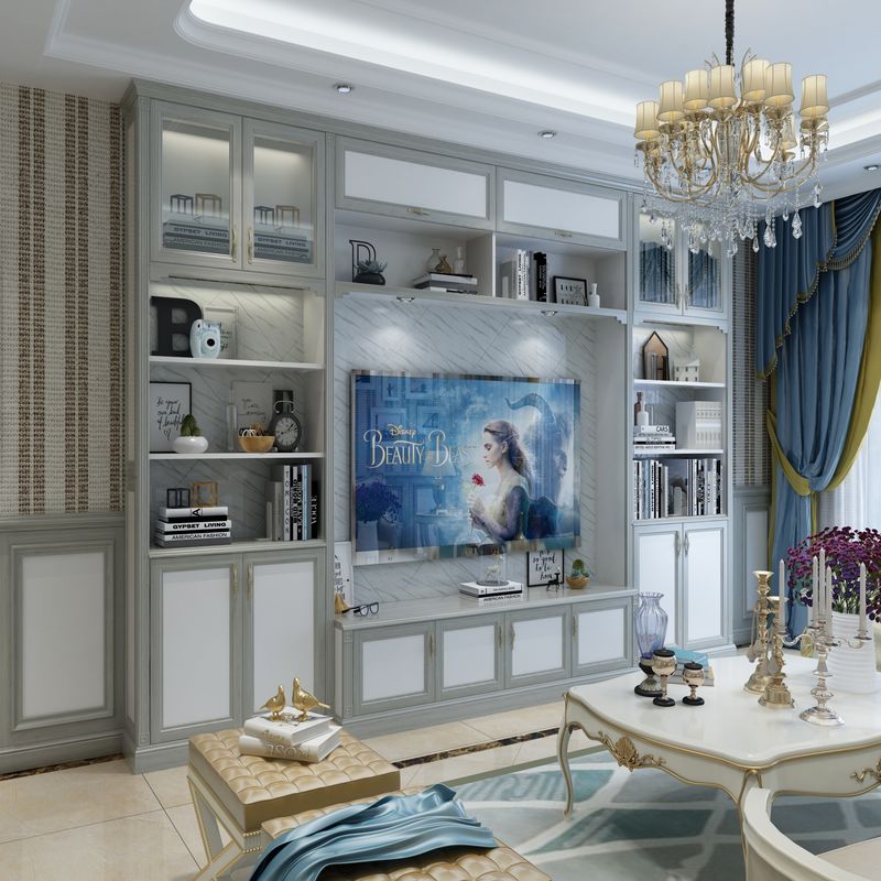 Customize Size TV Stand Modern Design Wall Unit for Luxury Home Furniture in Apartment