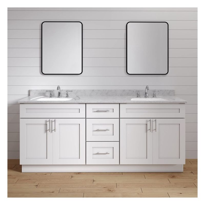 Modern Style Customized Color Shaker Lacquered Bathroom Cabinet with Ceramic Countertop