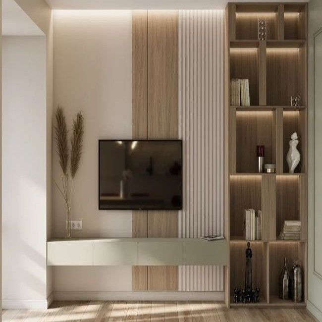 2022 Home Interior Wooden TV Cabinet Stand with Storage Function and Customize Size