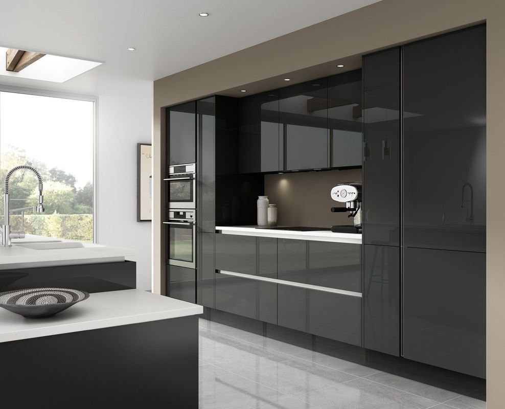 House Kitchen Glossy Kitchen Cabinet with HDF Door Material and Modern Style Design