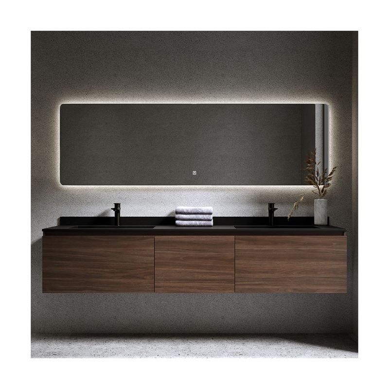 Customized Designs Wall Mounted Double Sink Bathroom Vanity Furniture for in Market