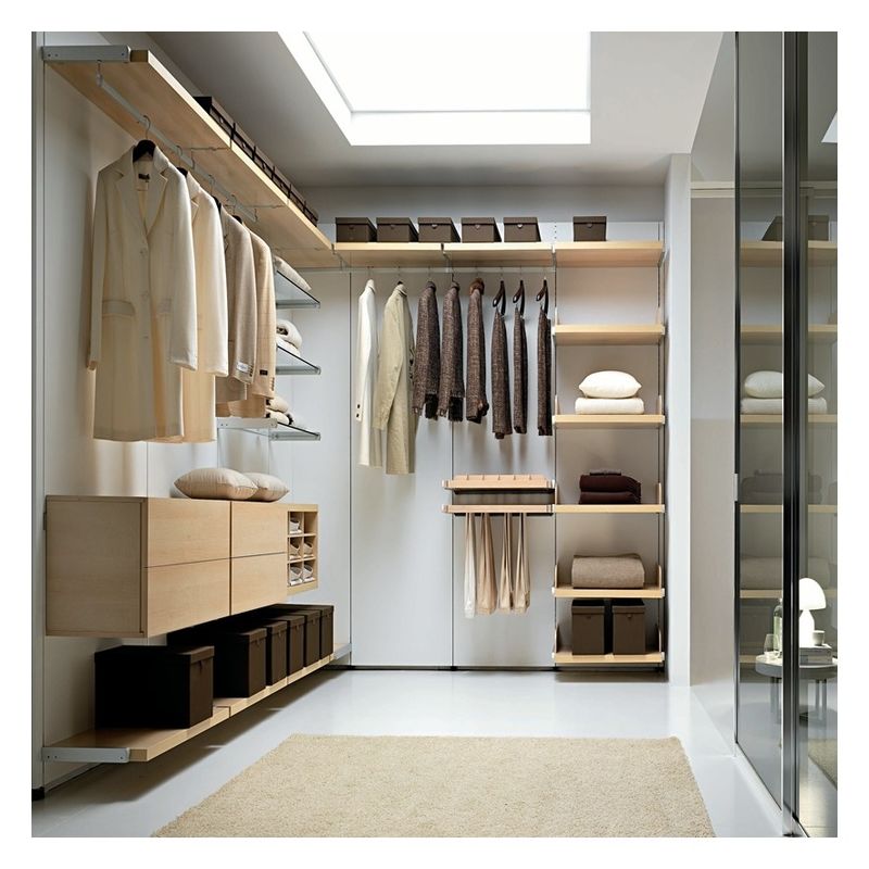 Customized Wooden Modern Walk In Wardrobe with High End Lacquer Panel Storage Solution