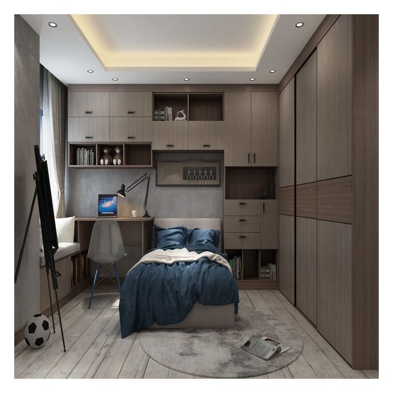 Customized Wooden Modern Walk In Wardrobe with High End Lacquer Panel Storage Solution