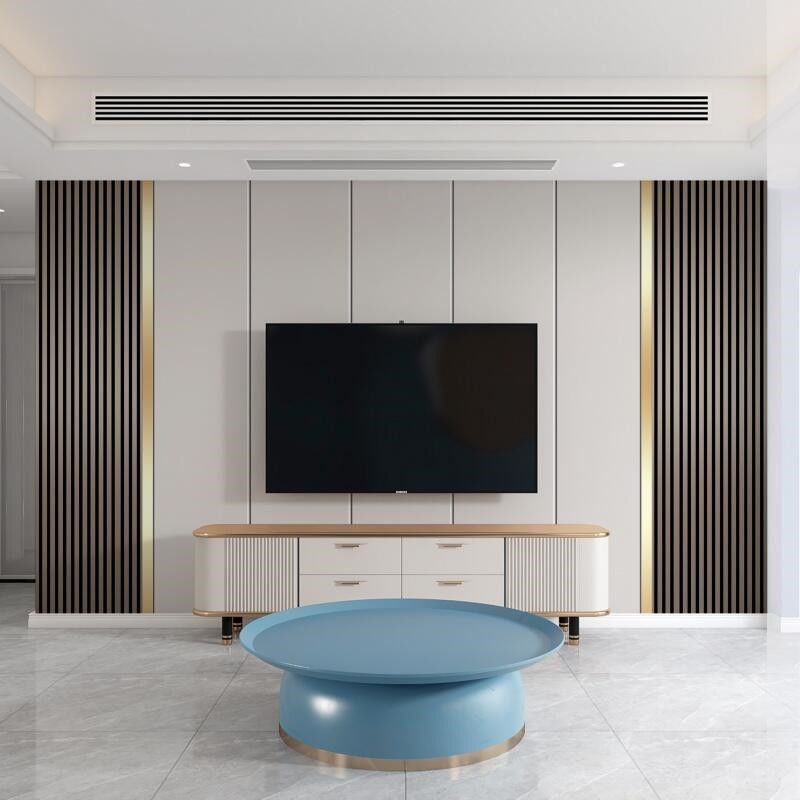 Wood Style PANEL Living Room TV Unit and Coffee Table Set for Apartment Entertainment