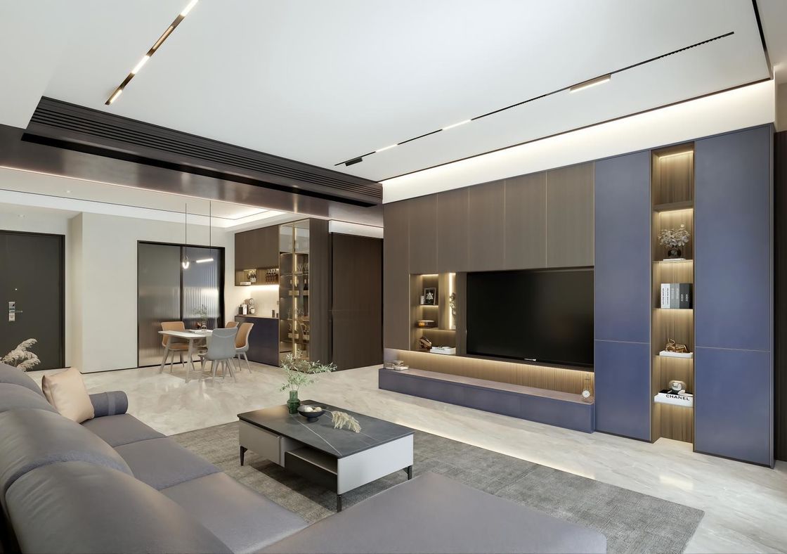 Wood Style PANEL Living Room TV Unit and Coffee Table Set for Apartment Entertainment