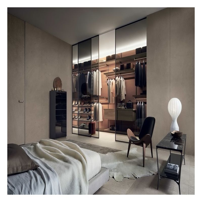 Solid Color Matte Lacquered Bedroom Plywood Wardrobe for Apartment Home Furniture