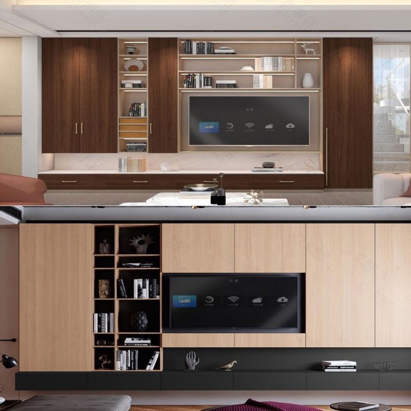 Custom Modern Design TV Rack for High End Wooden TV Wall Cabinet in Living Apartment