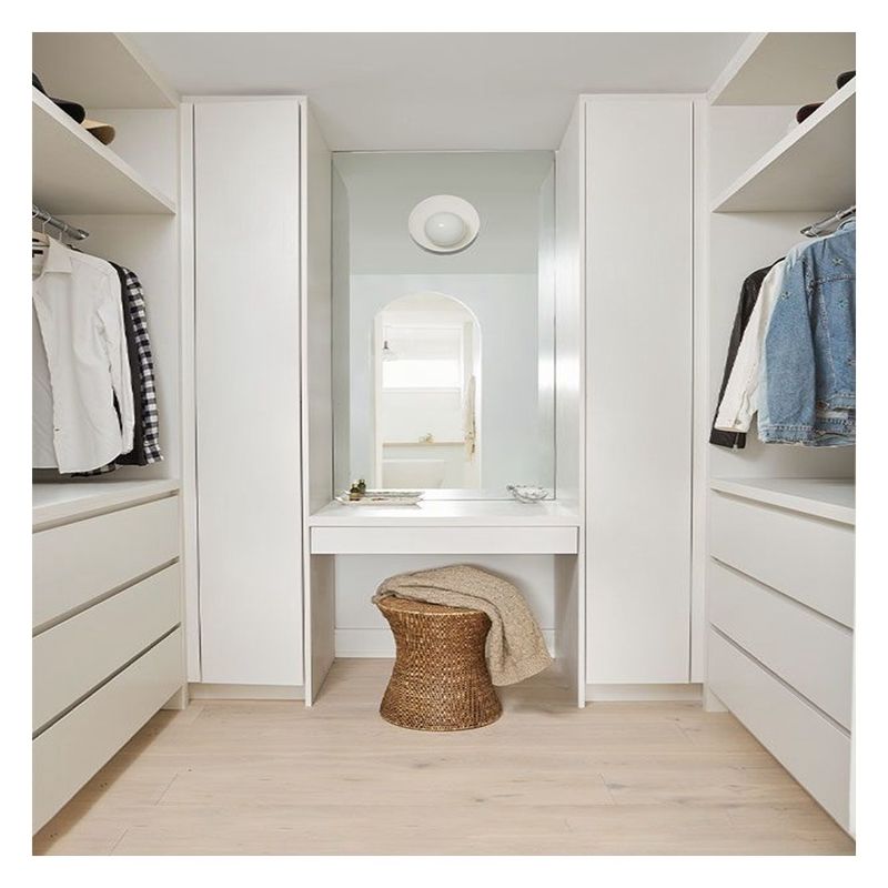 Customized Walk-in Wardrobe Minimalist Wooden Storage Solution for Bedroom Furniture