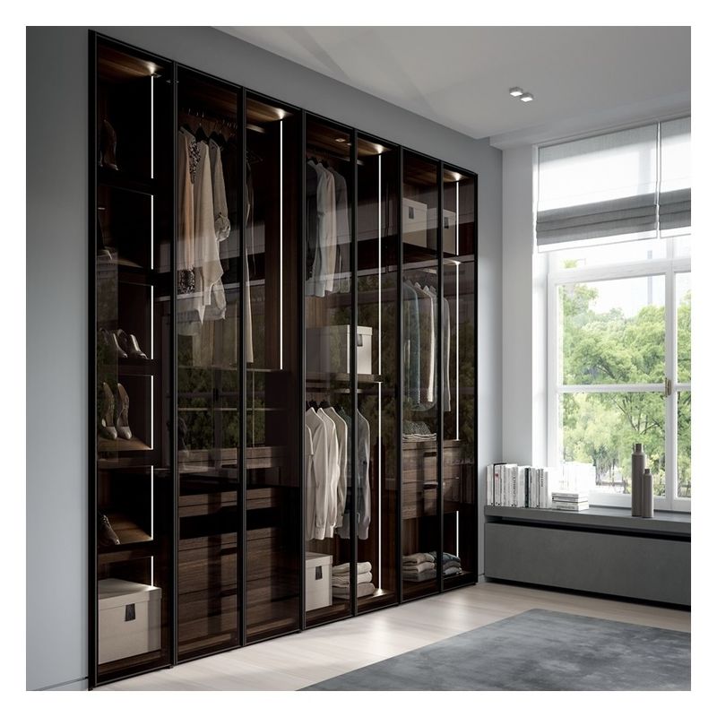 Supermarket Wardrobe Storage Cabinet with Customized Glass Sliding Door Functionality
