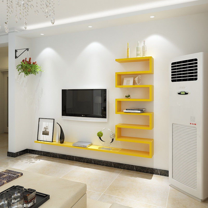 Adjustable Wooden Wall Mounted TV Stand Unit for Luxury Modern Living Room Design