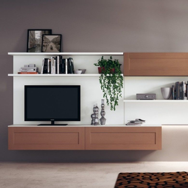 Clean Lines Whole Wall Storage Cabinet for Living Room Furniture Modern Shaker Style TV