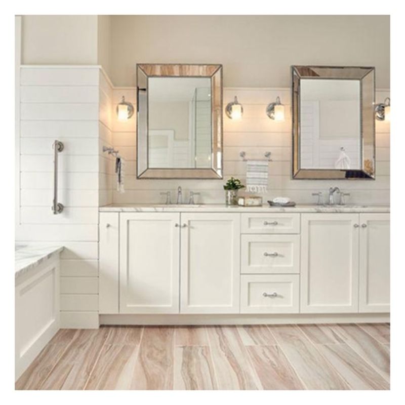 Shaker Style White Lacquer Super Waterproof Large Size Bathroom Cabinet Vanity Combo