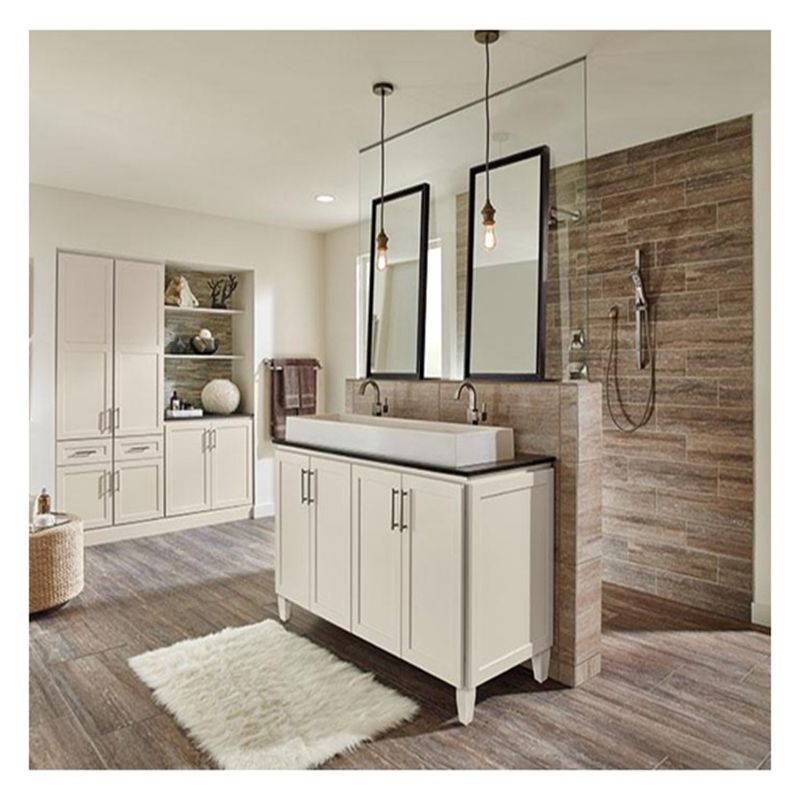Shaker Style White Lacquer Super Waterproof Large Size Bathroom Cabinet Vanity Combo