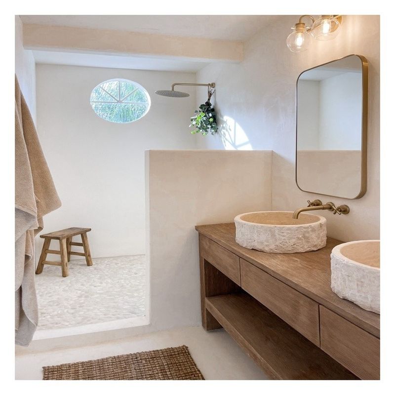 Solid Wood Countertop Bathroom Cabinet with Silver Mirror and Vintage Style Vanity