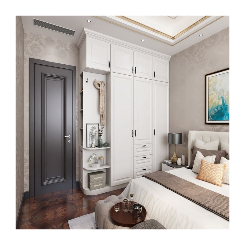 High End Wooden Open Design Walk-in Wardrobe Closet for Bedroom in Contemporary Style