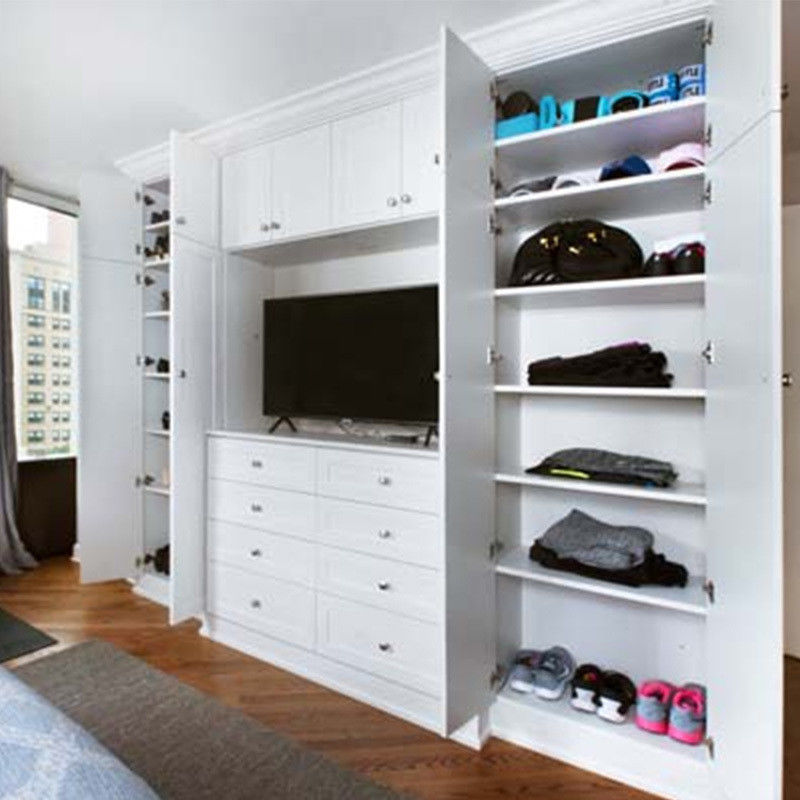 High End Wooden Open Design Walk-in Wardrobe Closet for Bedroom in Contemporary Style