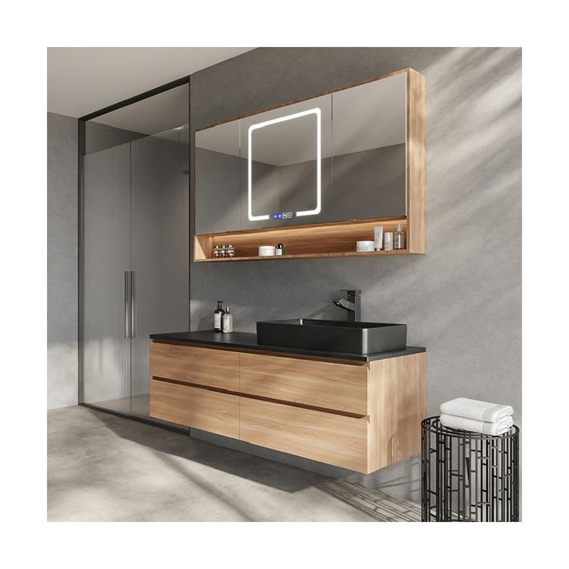 Wall Mounted Bathroom Vanity with Sink Width 38-46 in Customized Color Made of Plywood