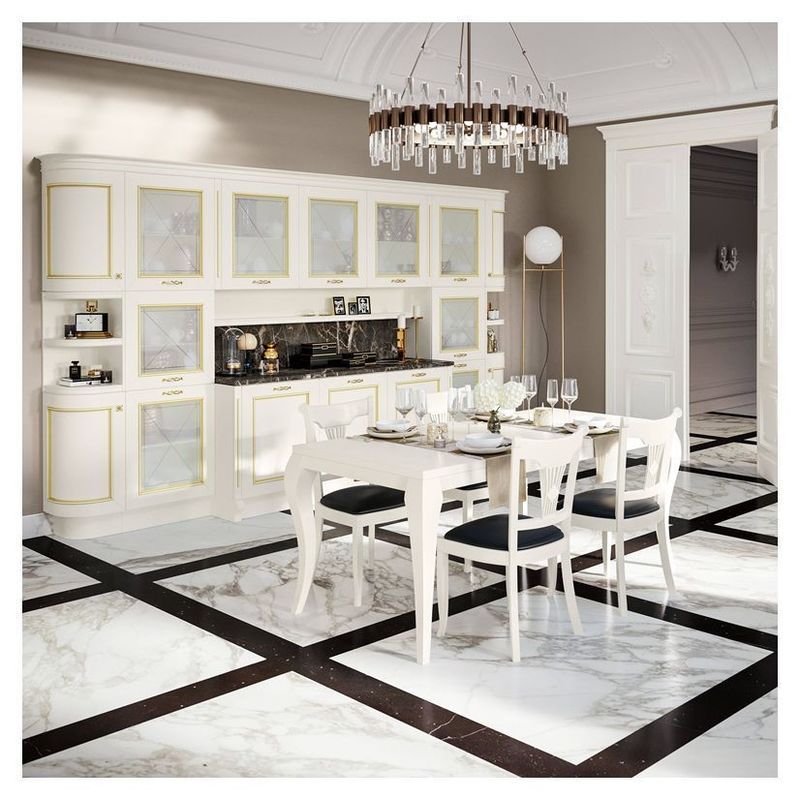 Modern High Gloss Flat Pack Kitchen Cabinet Furniture with PVC Membrane Door Panel