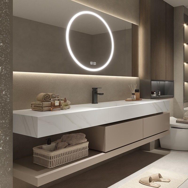 Modern Style Wall Hung Double Sink Cabinet Basin Bathroom Vanities for Customized Made