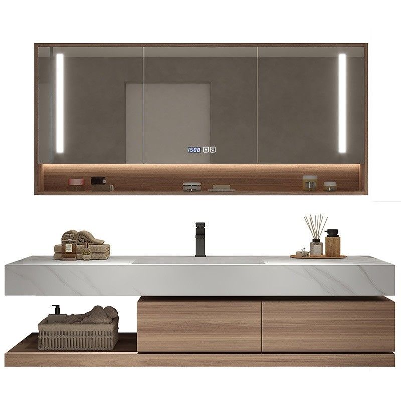 Modern Style Wall Hung Double Sink Cabinet Basin Bathroom Vanities for Customized Made