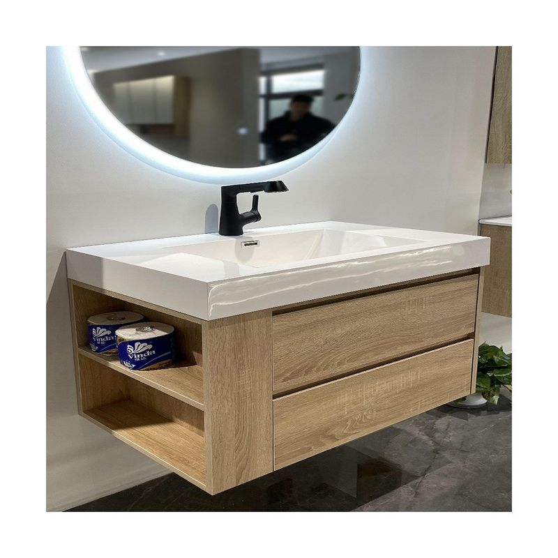 Hotel Bathroom Furniture Custom Size Waterproof Vanity Floor Mounted and Space-saving