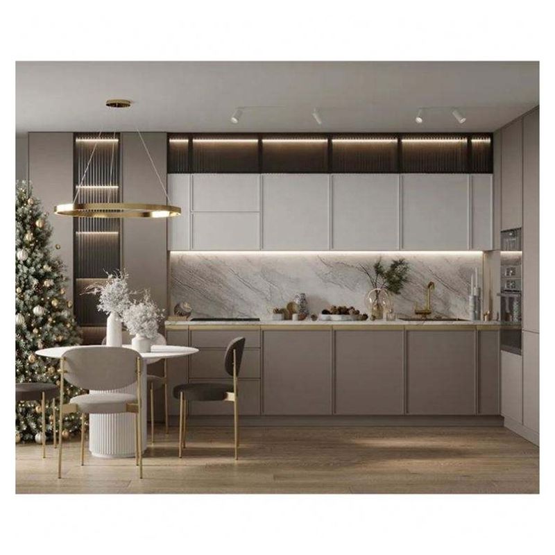 Blum European Modular Cupboard Full Modern Design with Customized Veneer Color and Sink
