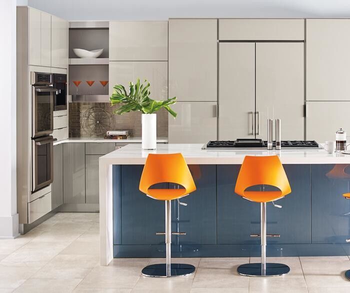 Blum European Modular Cupboard Full Modern Design with Customized Veneer Color and Sink