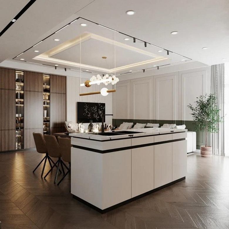 Home Modern Flat Pack Smart Kitchen Pantry Modular Kitchen Furniture Cabinets for Villa