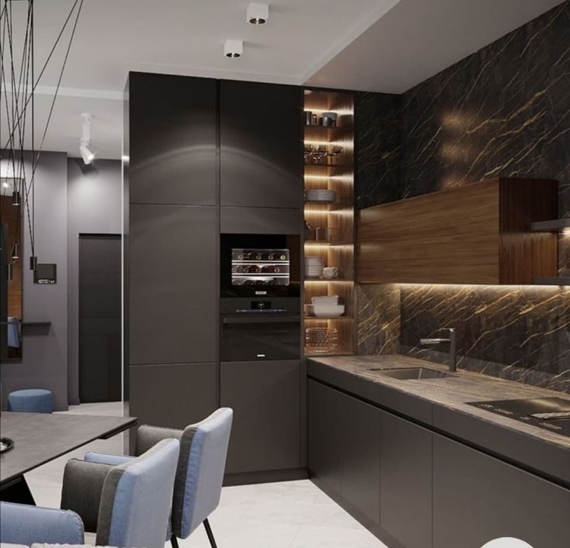 Smart Corner Swivel Basket Addition to Modern Kitchen Cabinets with Modular Design