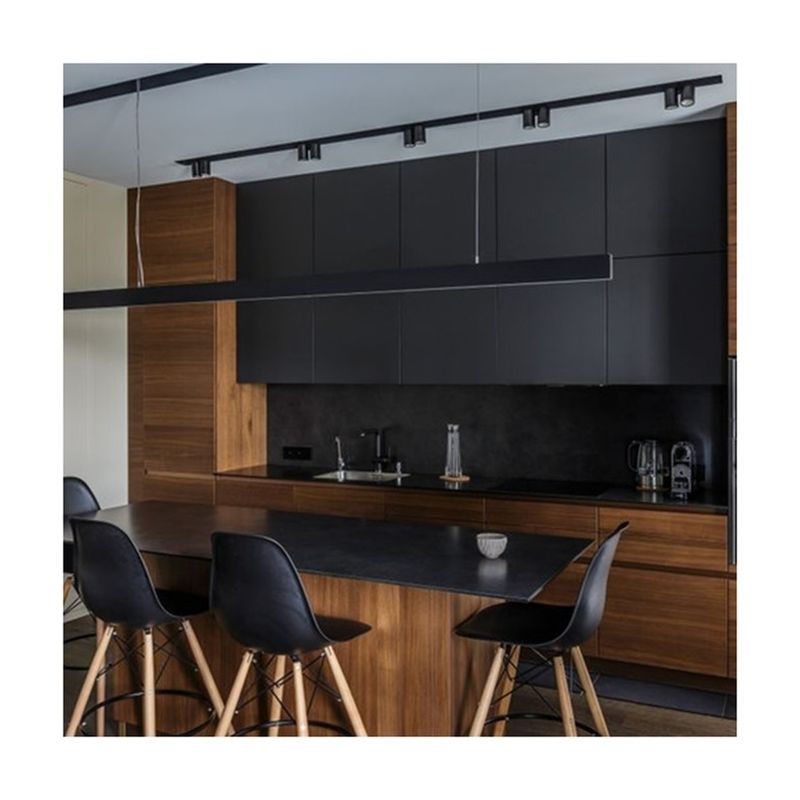 Smart Room Cabinets Modern Kitchen Cabinet and Oven in Matte Black for End Customers
