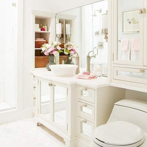 Customized Designs 42 Inch White Shaker Bathroom Vanity LED Mirror and Cabinet Combo