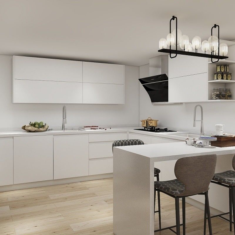 Veneer Finished Door Modern Complete Kitchen Cabinet Set with Sink from Turkey's Top