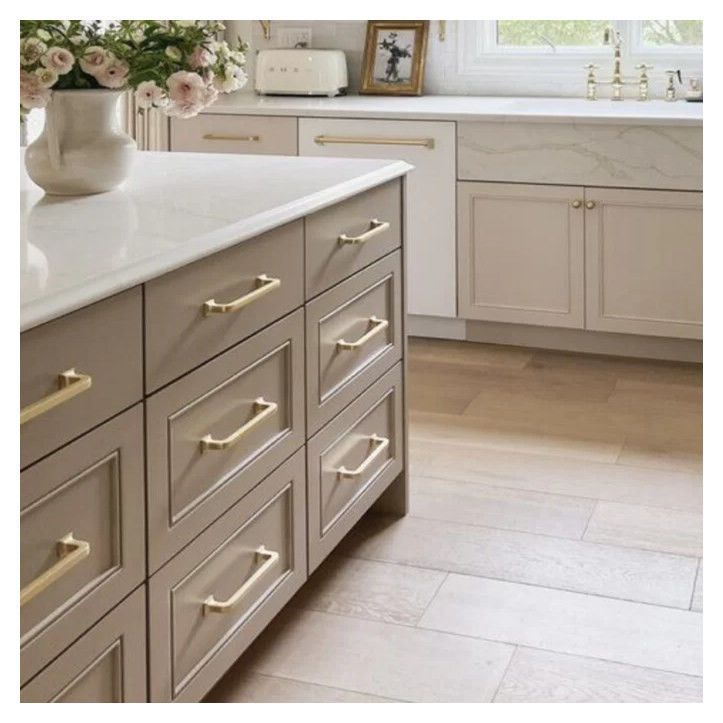 Modern Two Tone Lacquered Finish Solid Wood Kitchen Cabinets for Apartments Custom Made