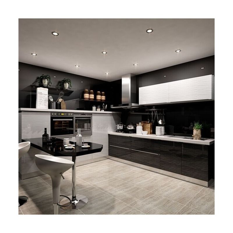 Veneer Finished Kitchen Cabinets for Top and Melamine Board Carcase Material from YALIG