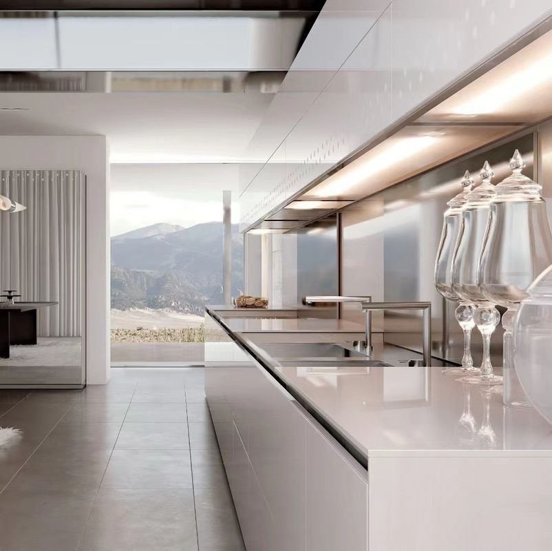 Veneer Finished Kitchen Cabinets for Top and Melamine Board Carcase Material from YALIG