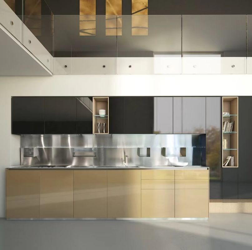 Veneer Finished Kitchen Cabinets for Top and Melamine Board Carcase Material from YALIG