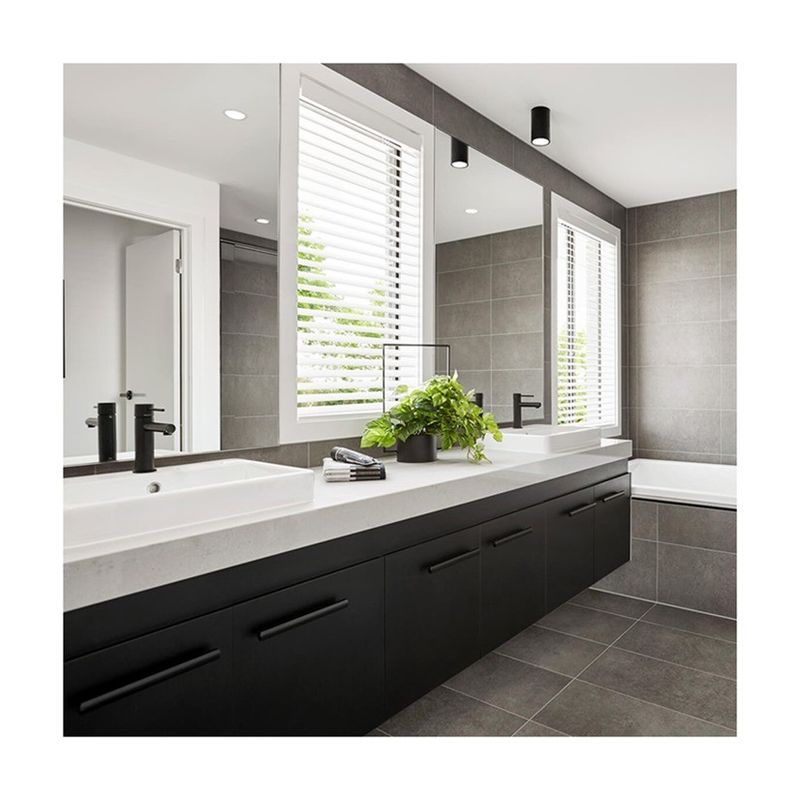 Customized Color Double Sink Design Slate Countertop Bathroom Cabinets and Vanities
