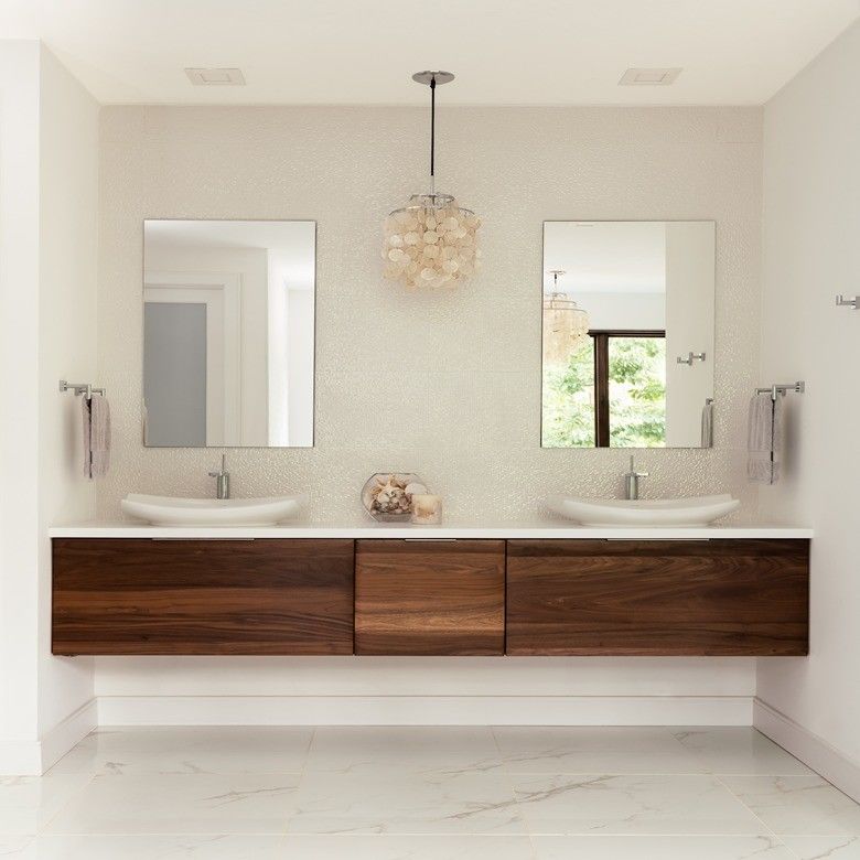 Customized Color Double Sink Design Slate Countertop Bathroom Cabinets and Vanities