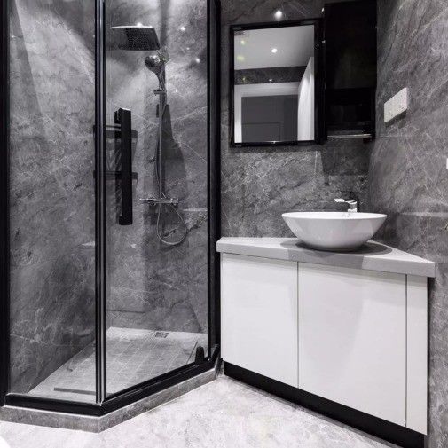 Include Basin Yes Triangular Corner Bathroom Vanity Set with Mirror and Faucet