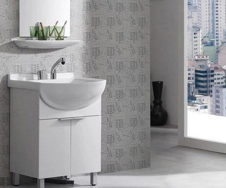 End Luxury Modern Design 28 72 inch Fluted PVC Membrane Narrow Floating Bathroom Vanities Cabinet Set