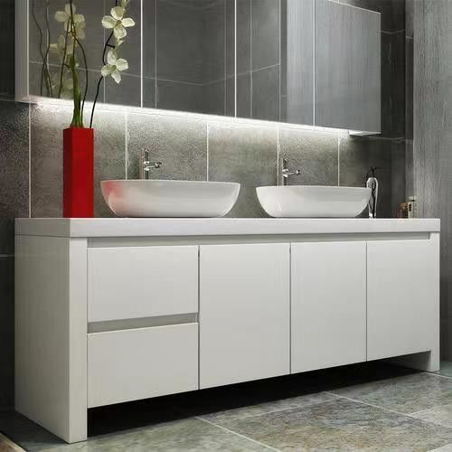 Modern Bathroom Vanity with Sink LED Defogging Mirror Cabinet and Smart Sensor Light
