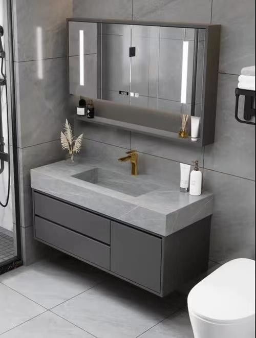 Rectangle Luxury Hotel Bathroom Vanity with Sink and Storage Drawers in Modern Design